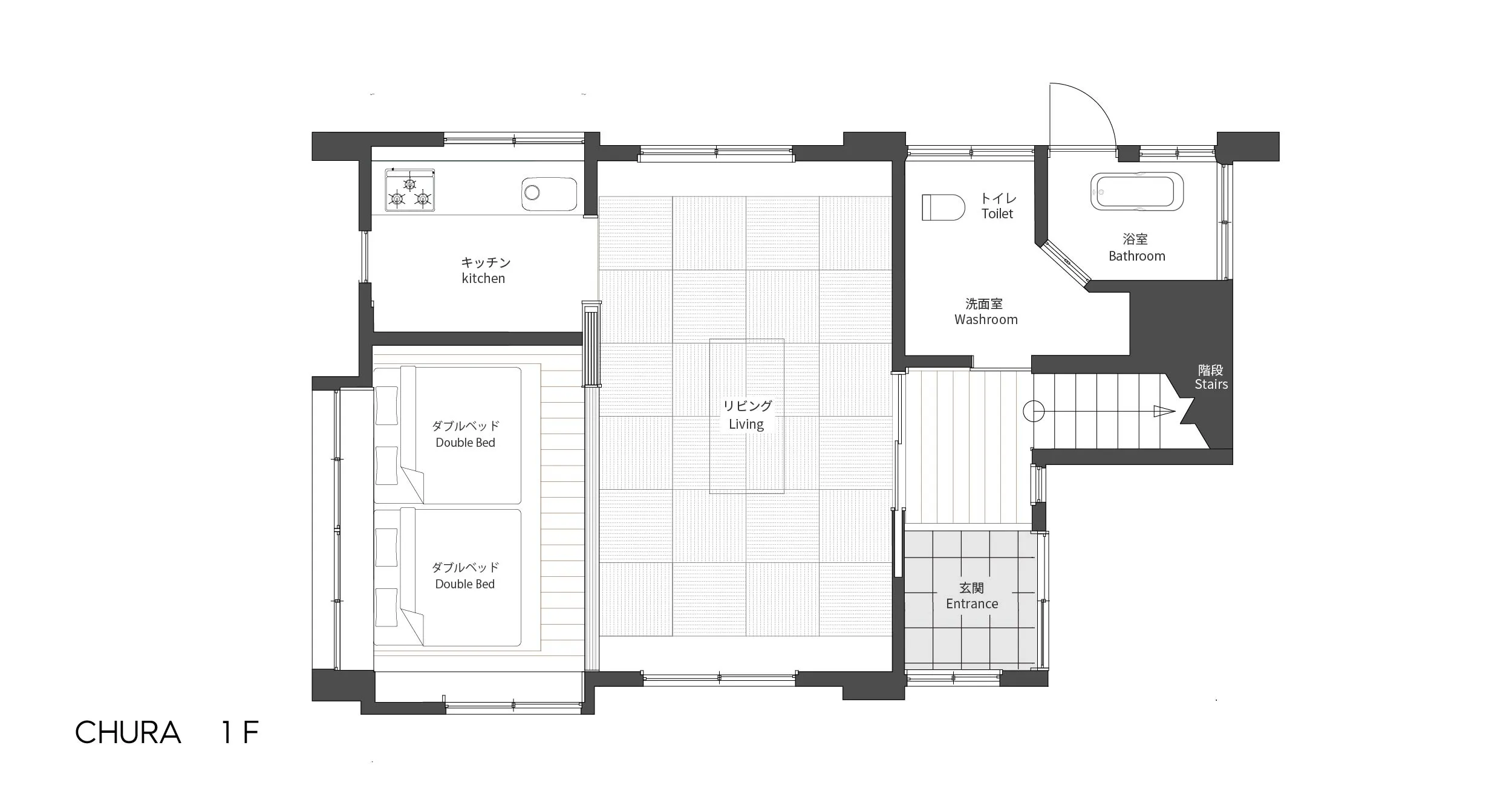 沖縄恩納村の貸切ヴィラONNA RESORT CHURAの1階の図
